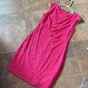 Chaps Rose Pink Lace Dress